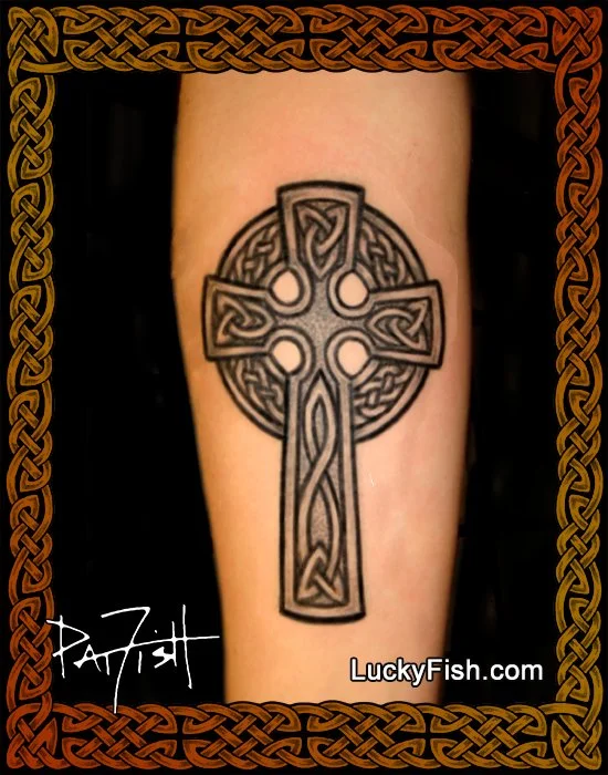 Shannon River Celtic Cross Tattoo Design