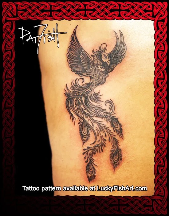 Phoenix Rising Tattoo Design