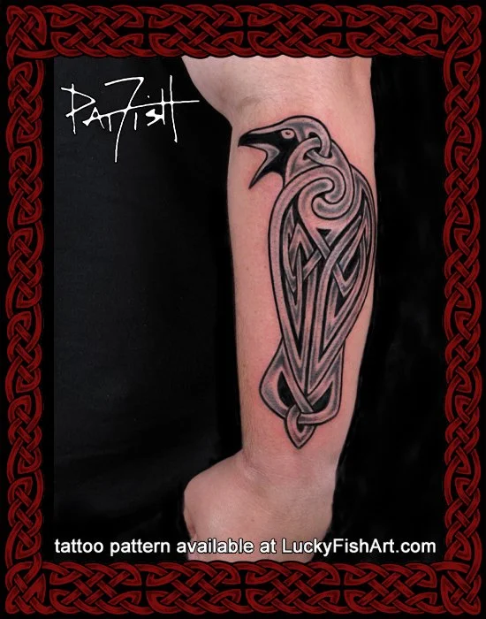 Morrigan Celtic Goddess Raven Tattoo Design