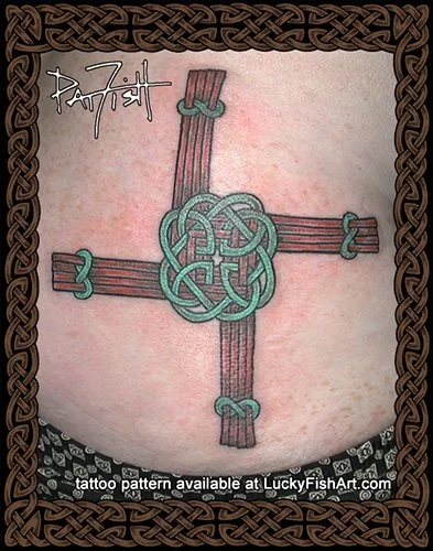 St Brigid's Celtic Cross Tattoo Design