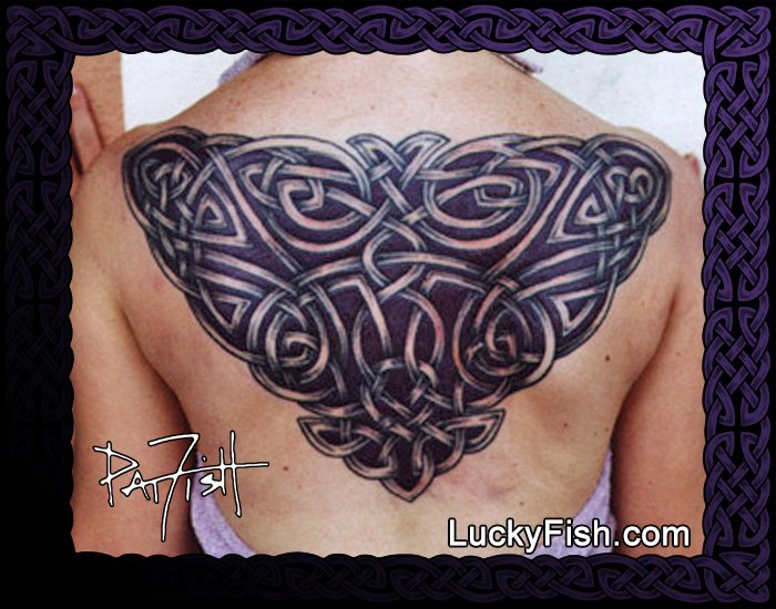 Back Tattoo: Celtic Design in Two Variations — LuckyFish, Inc. and Tattoo Santa Barbara