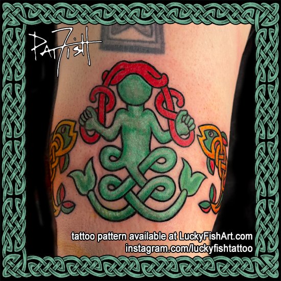 Pictish Meigle Mermaid Tattoo Design