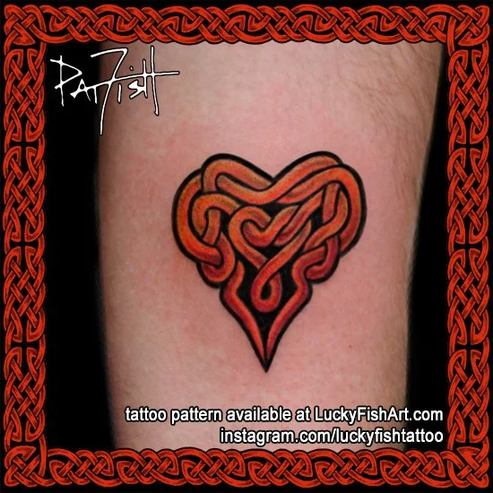 Passion Knotwork Celtic Heart Tattoo Design