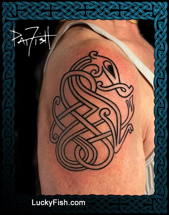 Norse Metal Brooch Dragon Tattoo Design