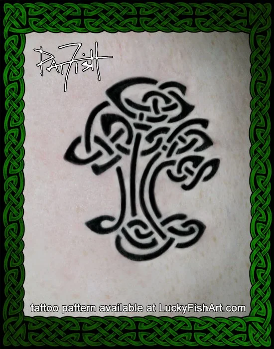 Sacred Celtic Tree of Life Tribal Tattoo Design