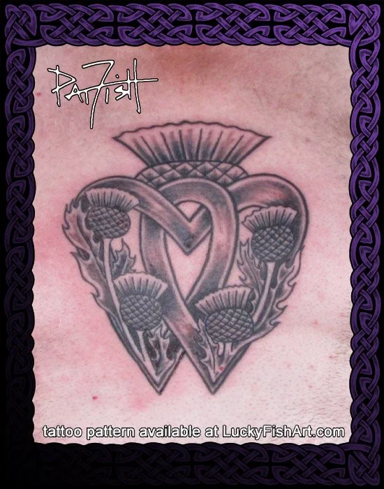 Scottish Thistle Luckenbooth Tattoo Design