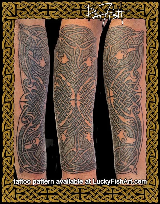 Celtic Canine Quartet Tattoo Design