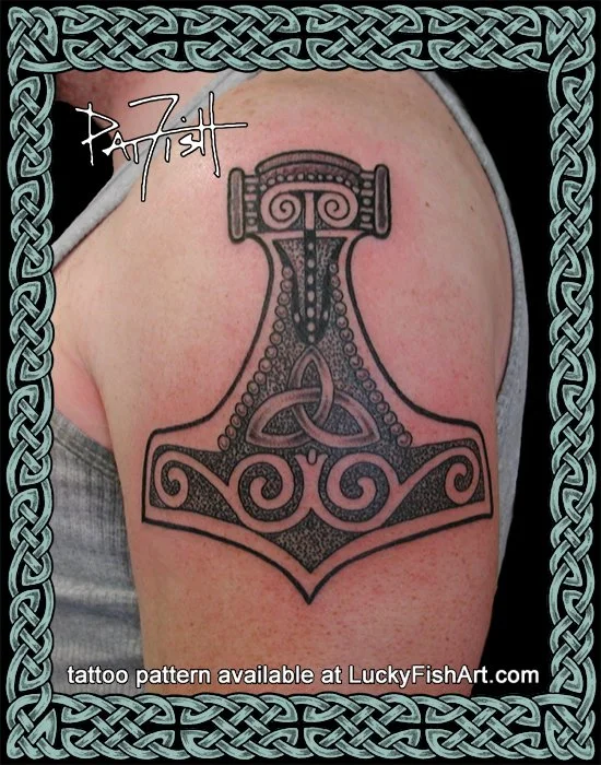 Thr's Hammer tattoo design