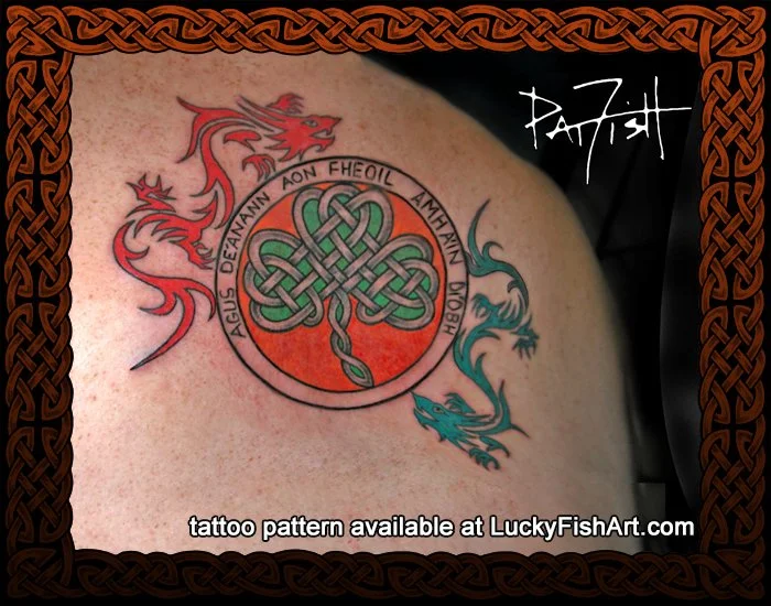 Tribal Dragons Celtic Marriage Tattoo Design