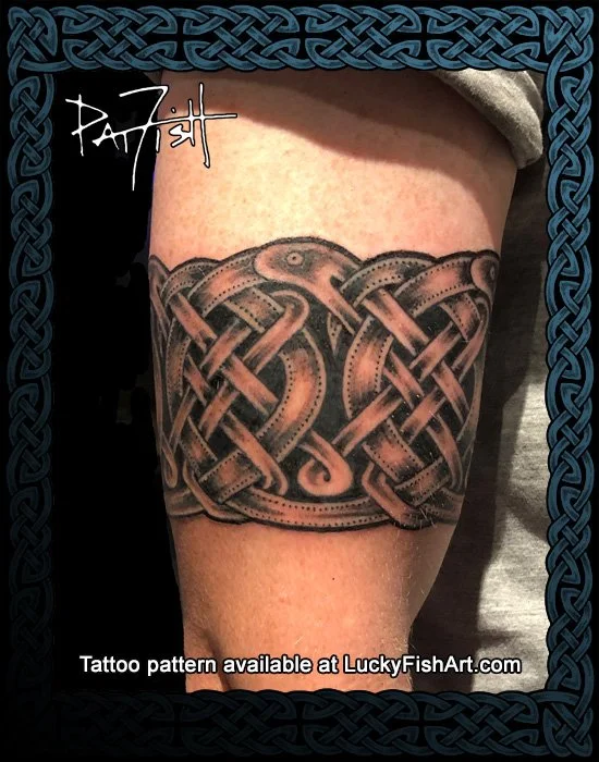 Nordic Serpent Dragons Arm Band Tattoo Design