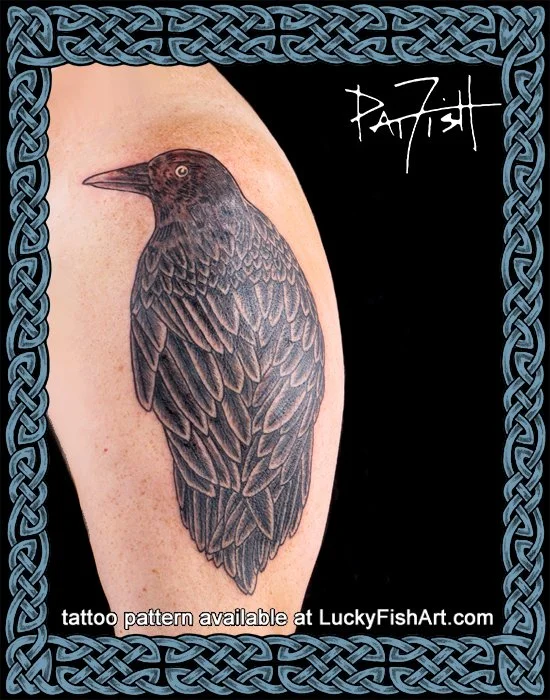 Watcher Crow Tattoo Design