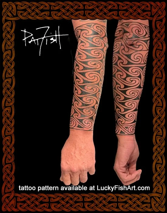 Spiral Pictish Scottish Sleeve Tattoo Design