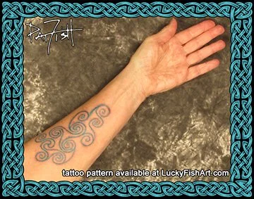 Single, Double, and Triple Pictish Spirals Tattoo Design