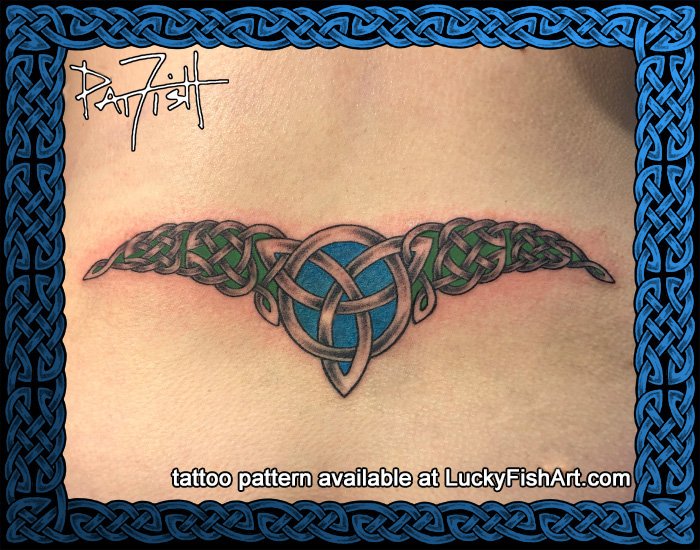 Celtic Triquetra Lower Back Tattoo Design