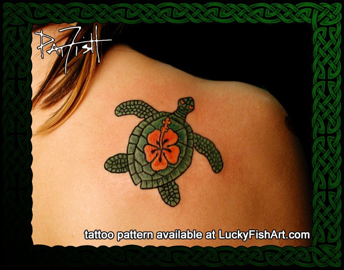 Aloha SeaTurtle Tattoo Design