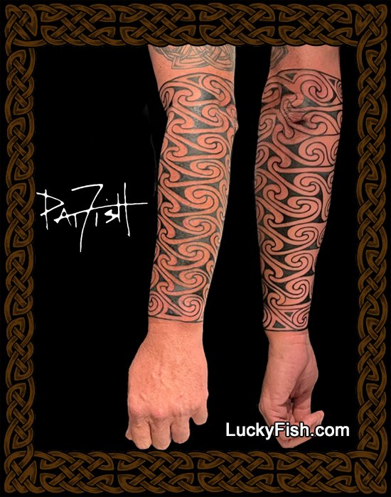 Spiral Sleeve Pictish Celtic Tattoo Design — LuckyFish, Inc. and Tattoo  Santa Barbara