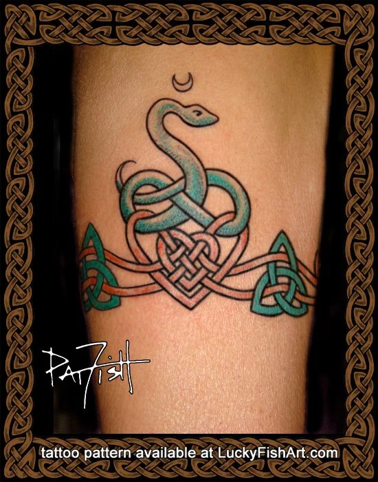 Snake Heart Band Tattoo Design