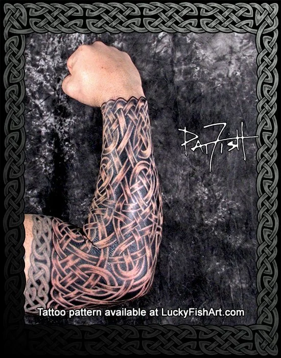 Interlace Celtic Knot Sleeve Tattoo Design