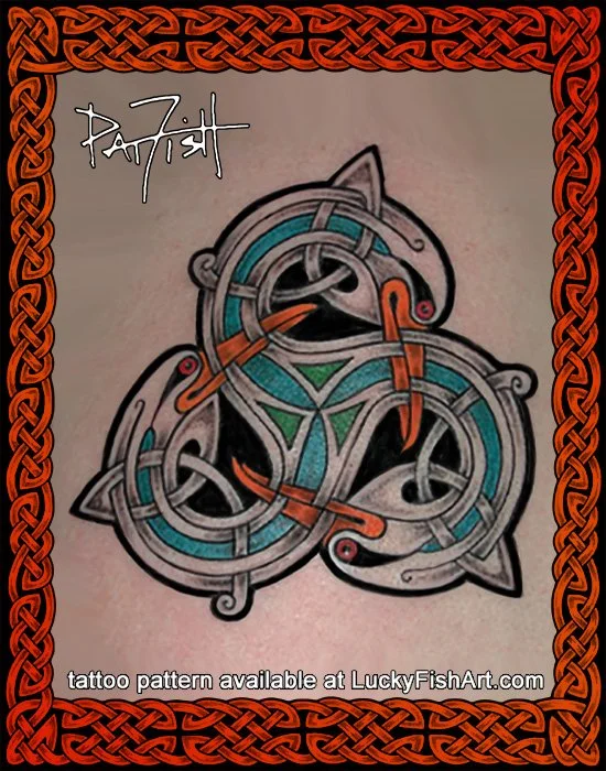 Triple Cranes Celtic Tattoo Design