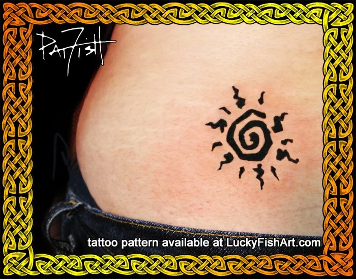 Tribal Sun Swirl Tattoo Design