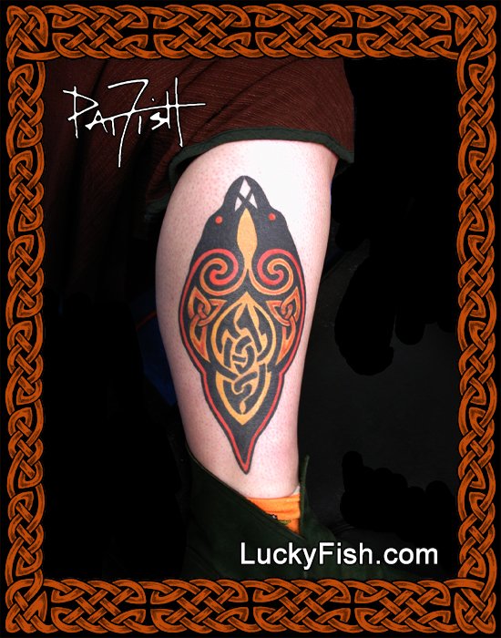 Dual Ravens Celtic Bird Tattoo Design