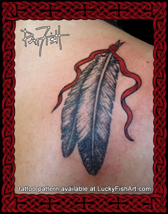 Indian Talisman Eagle Feather Tattoo  Design