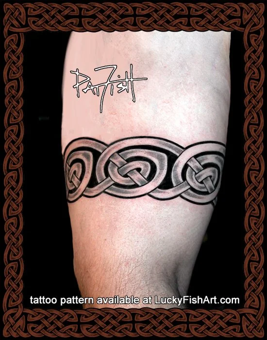 Celtic Rolling Waves Band Tattoo Design