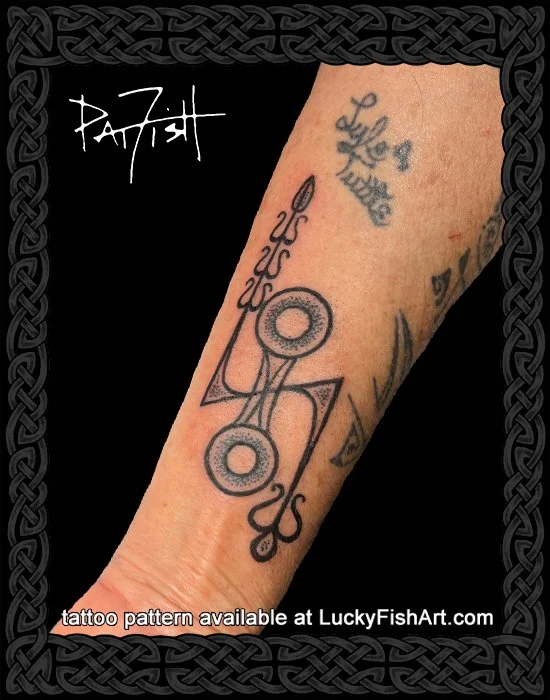 Pictish Z-Rod Stone Carving Tattoo Design