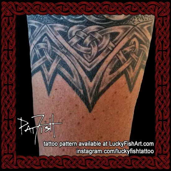 Celtic Knot Dragons Teeth Band Tattoo Design