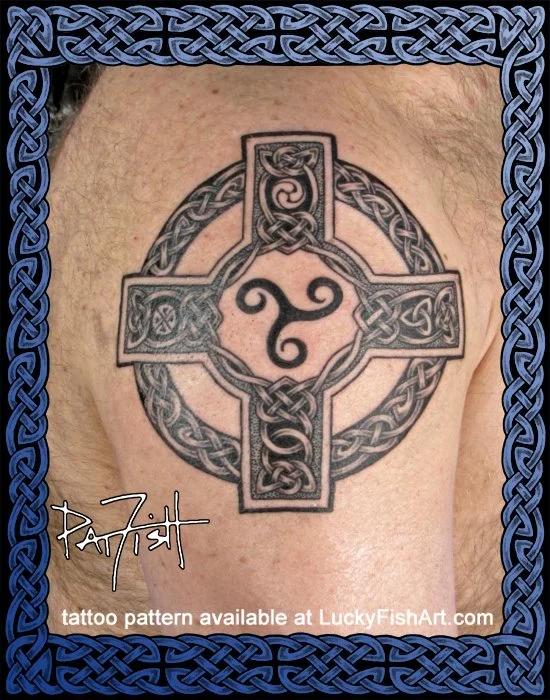 Honor Celtic Cross Tattoo Design