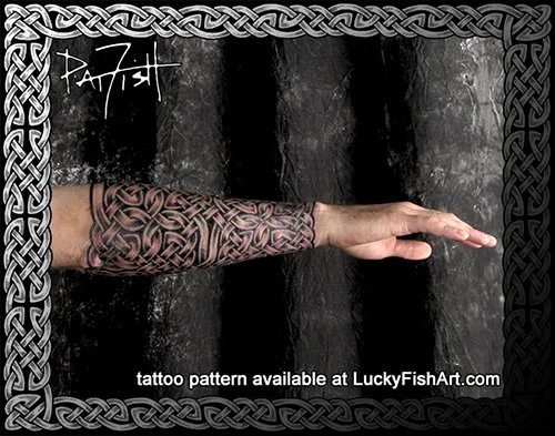 Gauntlet Wrap Celtic Knotwork Tattoo Sleeve Design