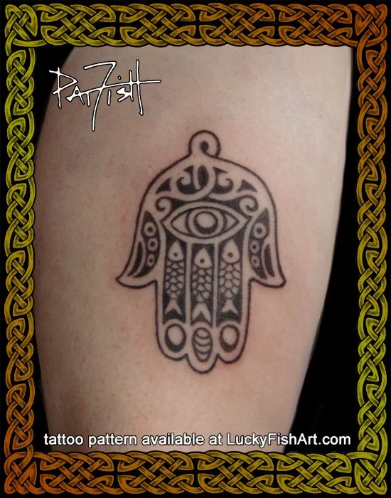 Hand of Fatima Hamsa Tattoo Design