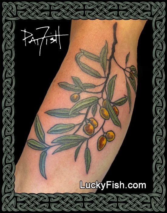 Wild Olive Botanical Tattoo Design