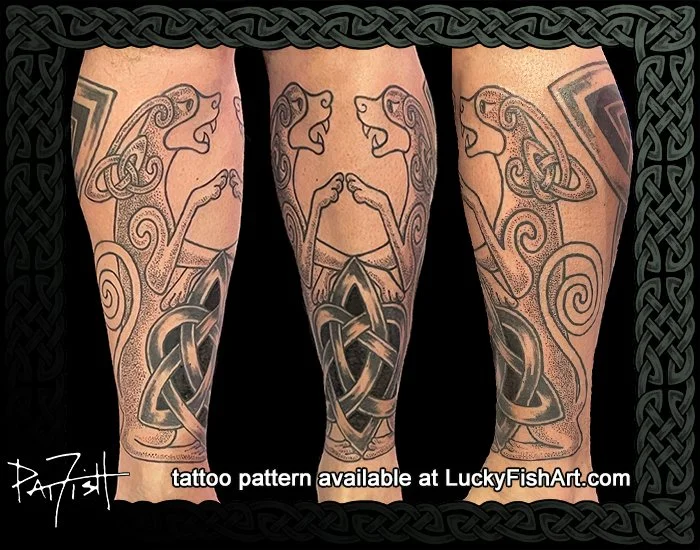 Warriors of the Heart Celtic K9 Canine Tattoo Design