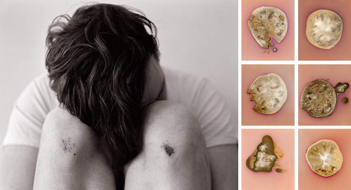 Untitled (Steve with tomato slices diptych)