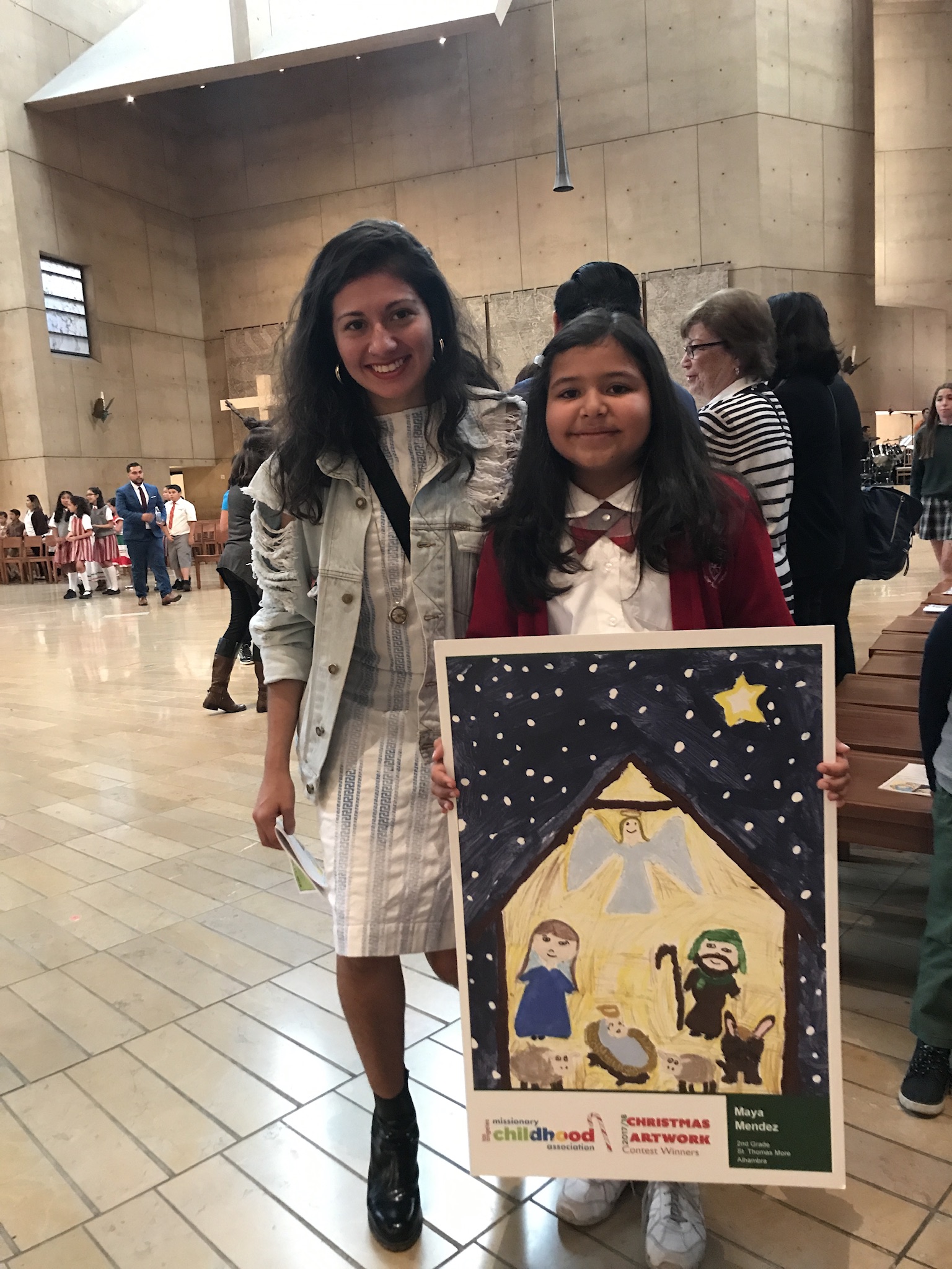 Maya with Miss Sam and her beautiful work of art!