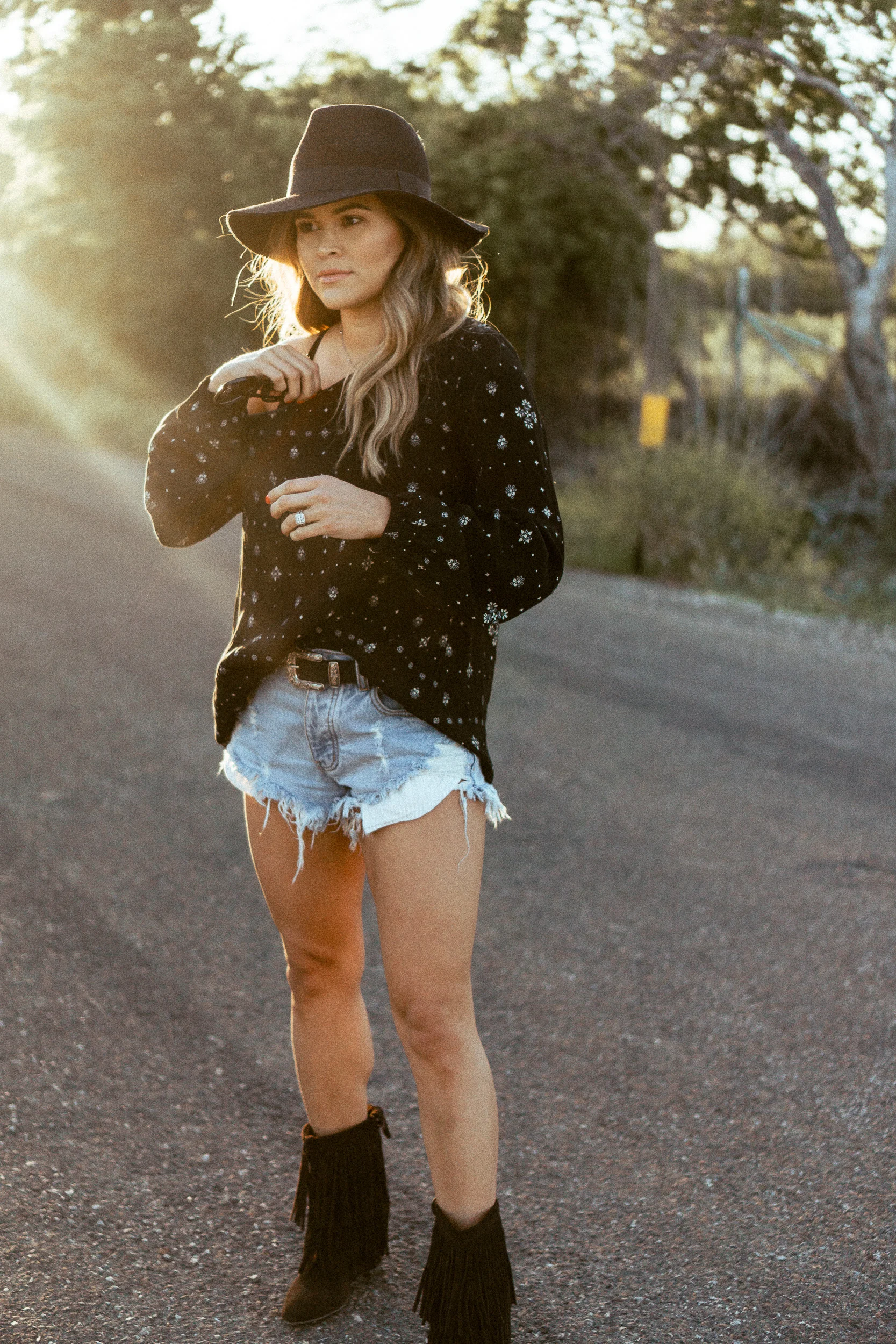 Festival Inspired: One Shoulder Top + Denim Shorts