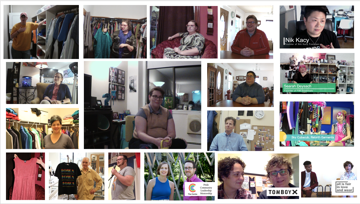 Images of the participants and individuals who completed interviews and lent or donated garments for display.