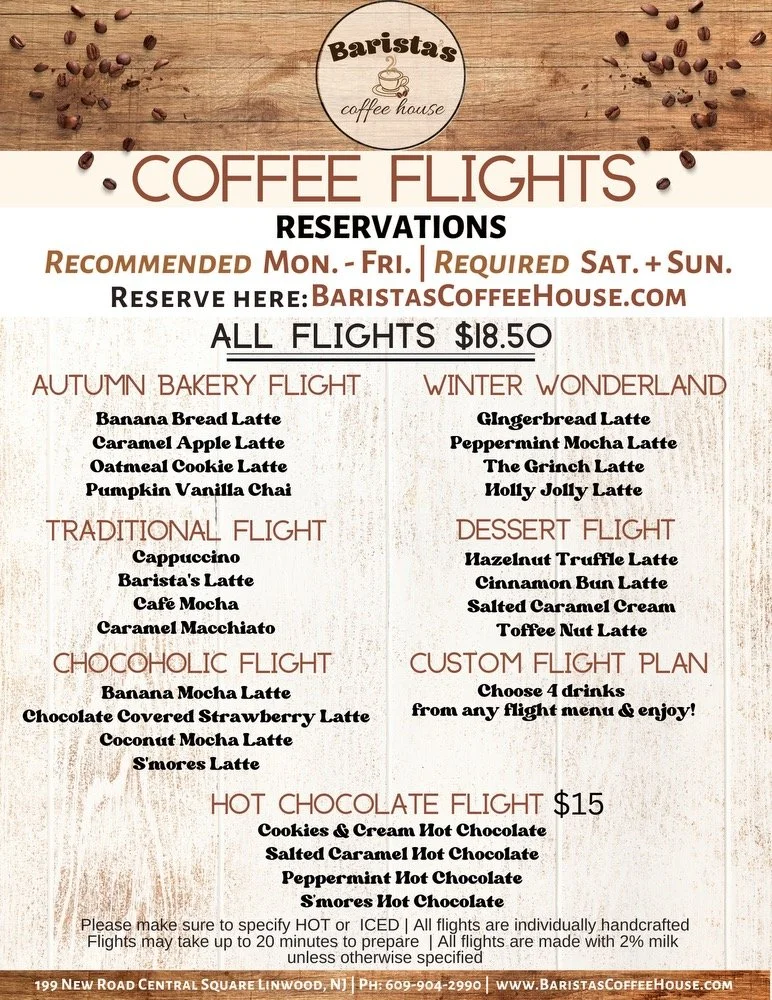 Coffee Flights — Barista's Coffee House