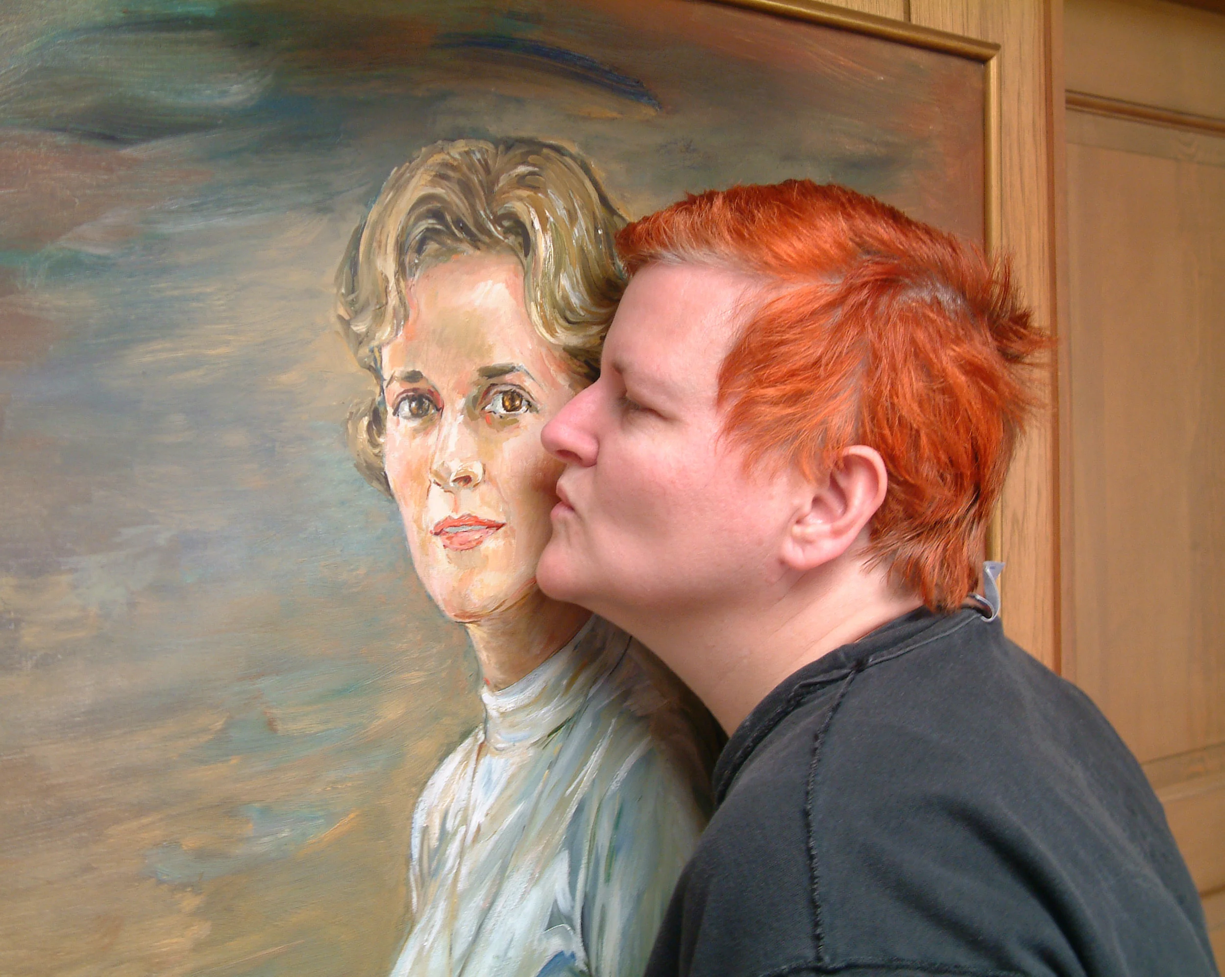 Sibley Kissing Mom's Portrait.jpg