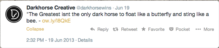  The Greatest   (Kentucky Derby Tweet)  