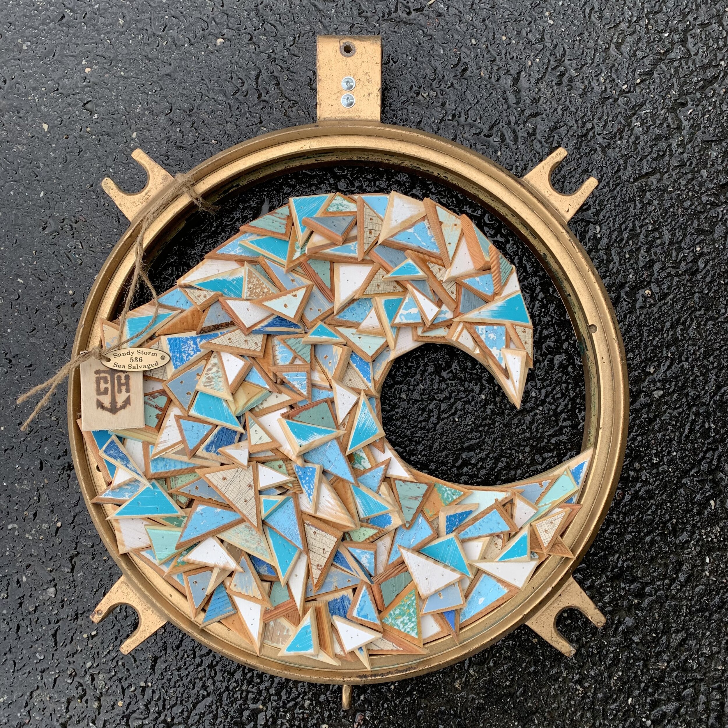 ^Storm & Sea Salvaged Vintage Porthole Wave^