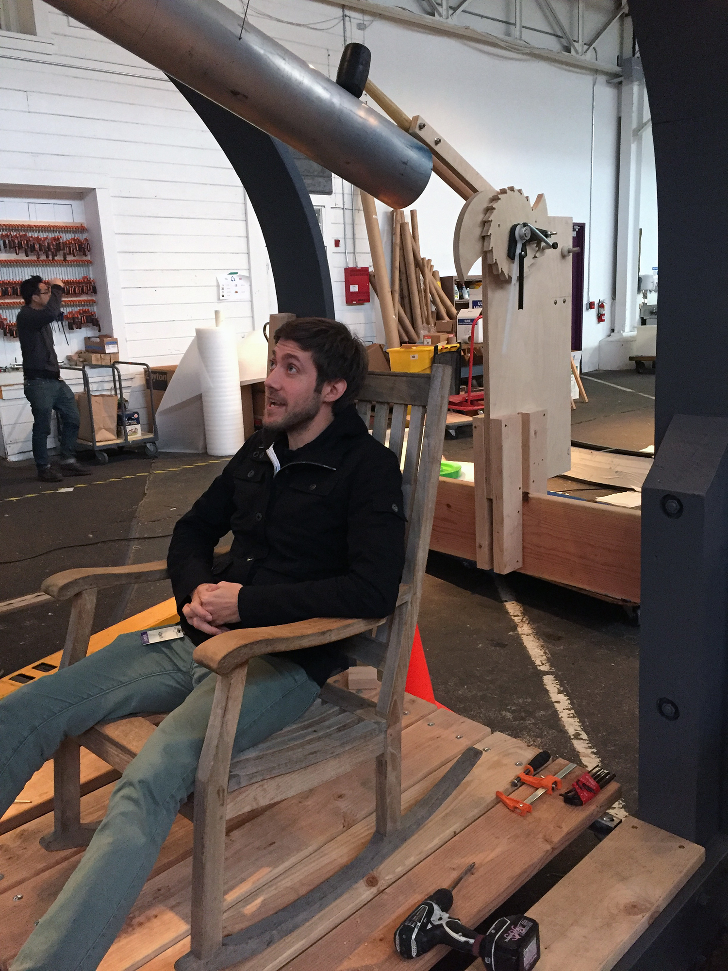 Full scale mock up of the chime design with a functioning prototype of the striking mechanism