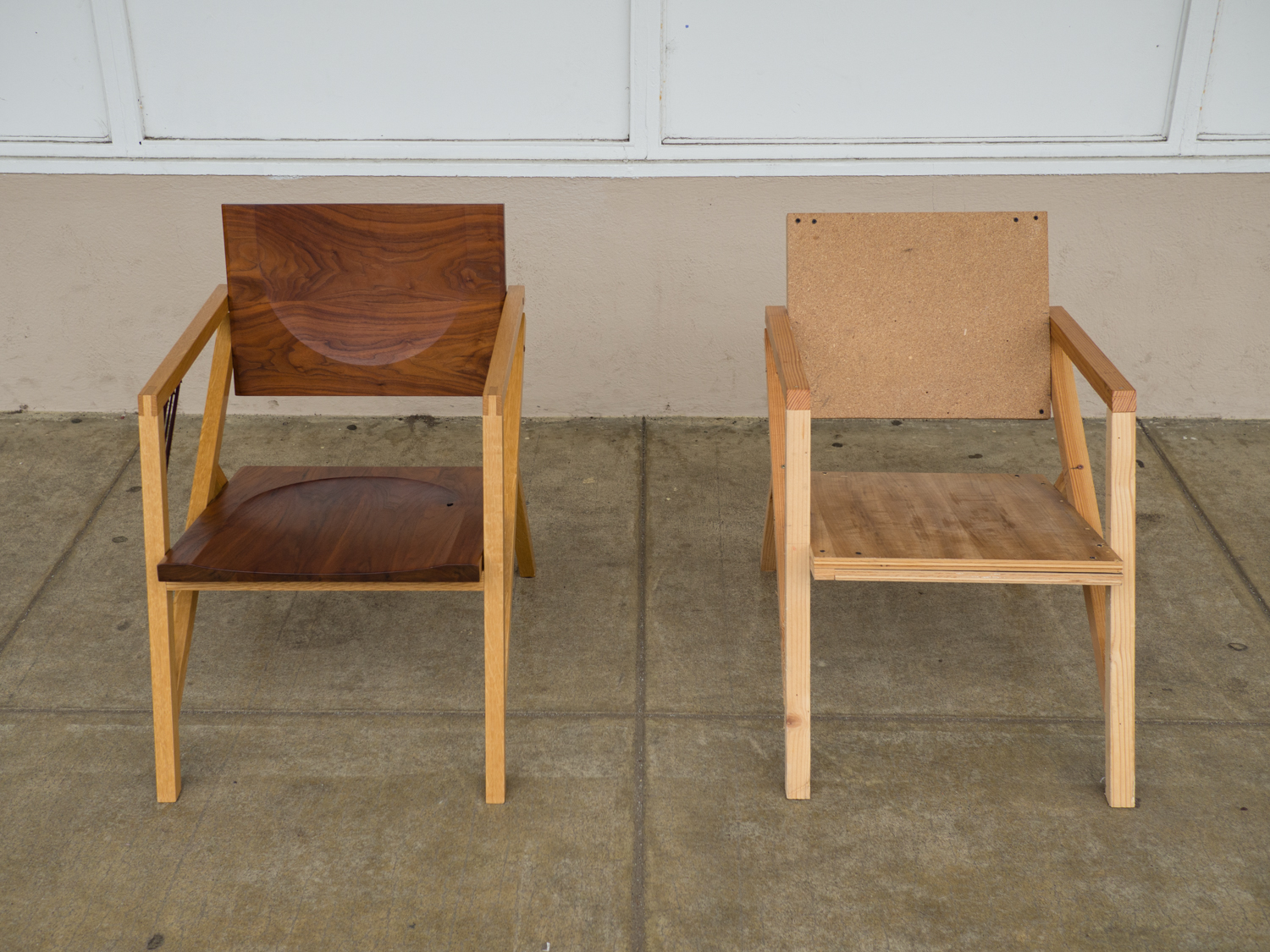Final and prototype chair together