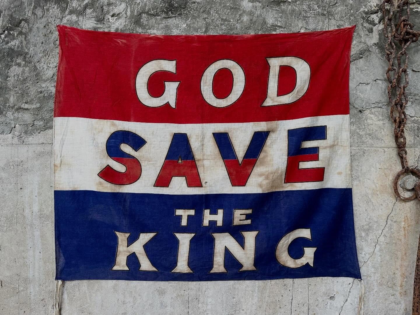 Now available on my website. driftniceties.com - link in bio. 

1930s God Save The King Coronation Banner/ Flag.

#flags #antiques #vintage #royalfamily #decorativeantiques
