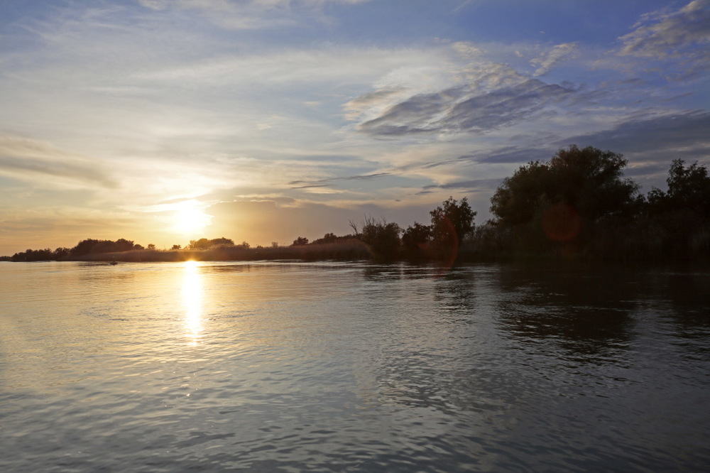 Soleil couchant sur le Delta du Danube