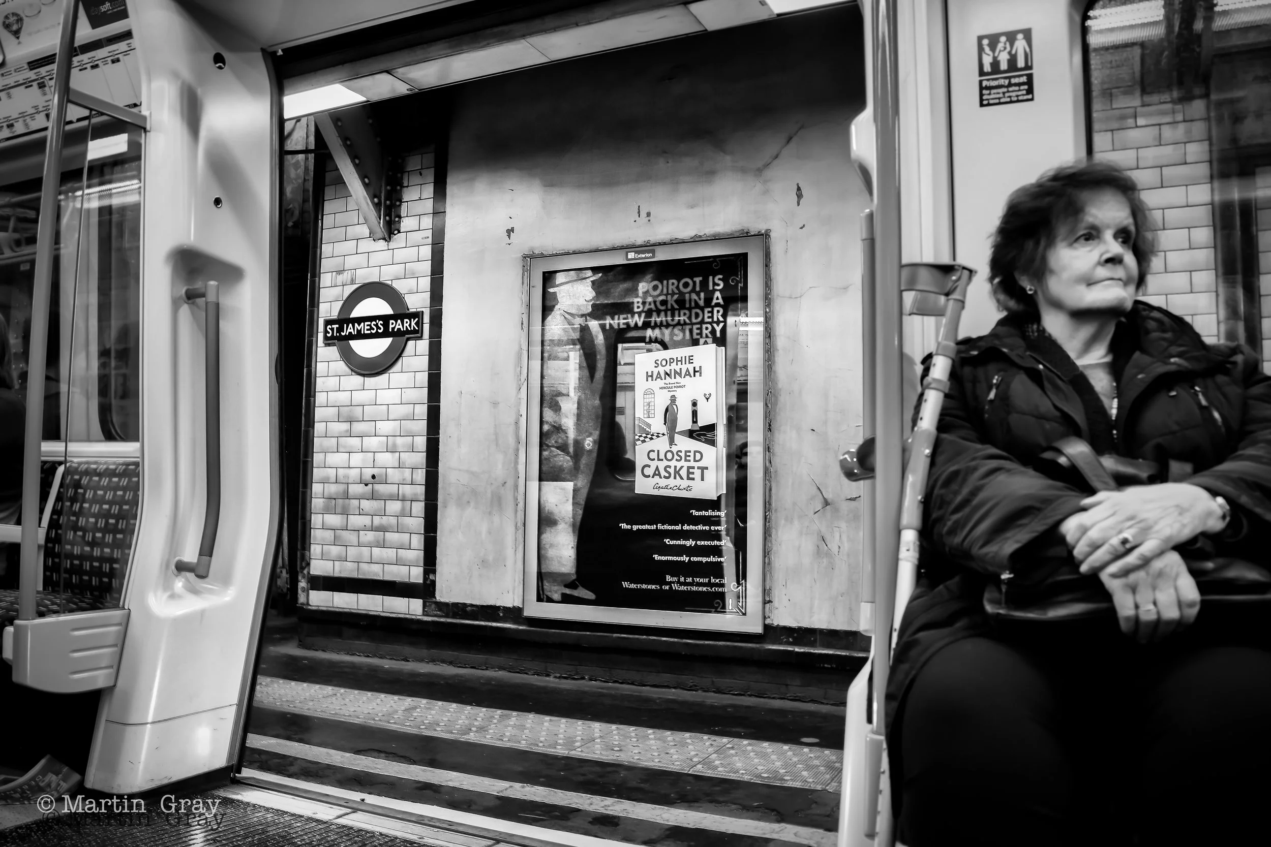 'The Comeback'... The London tube, St James station on a quiet evening... Not quite the Orient Express!