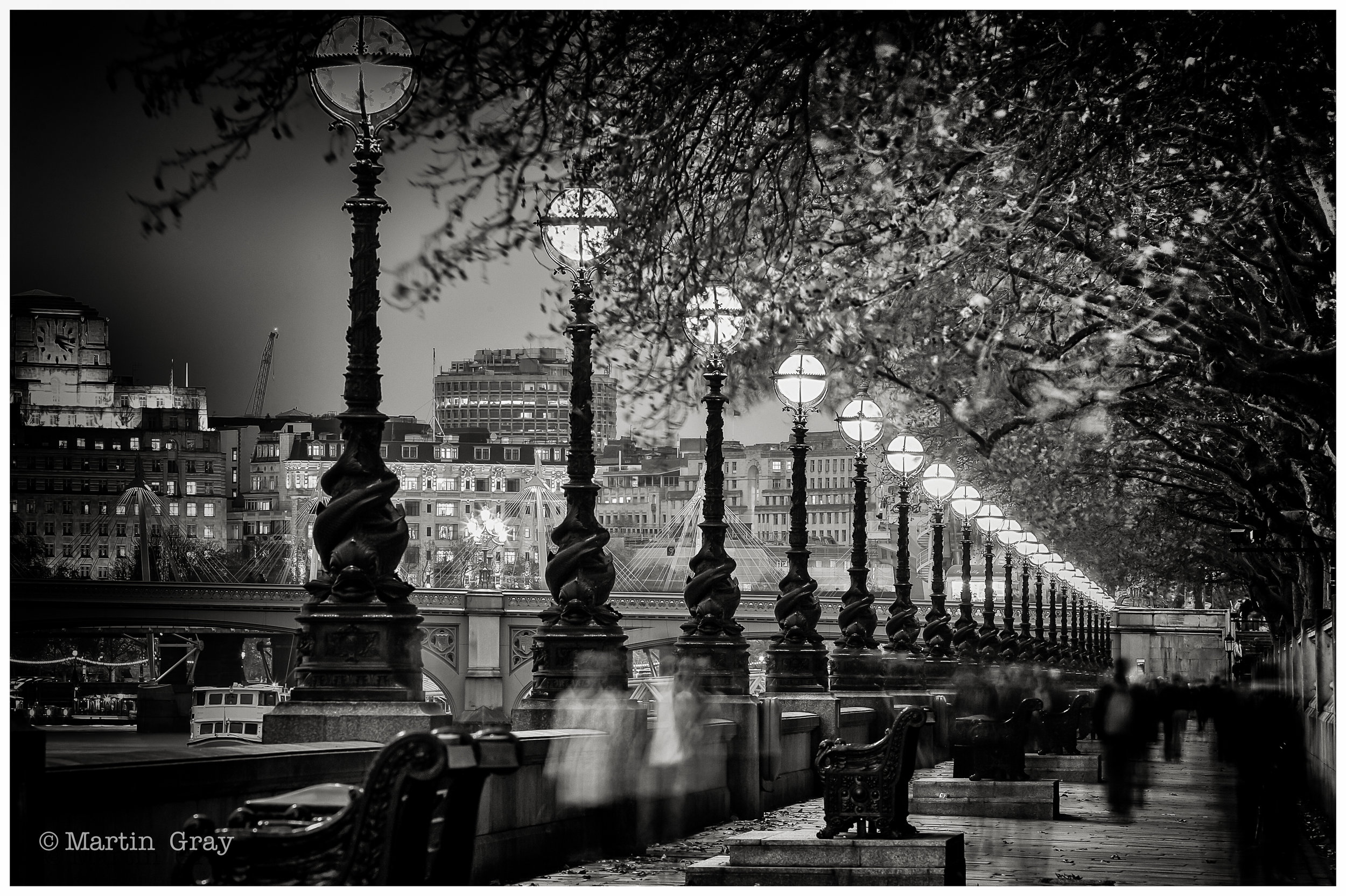 'Ghosts of the Embankment'... A winter Evening on the London Embankment...