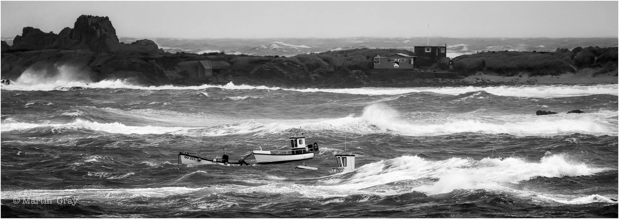 'Stormy Seas'... Grandes Rocques Bay as the storm sets in...