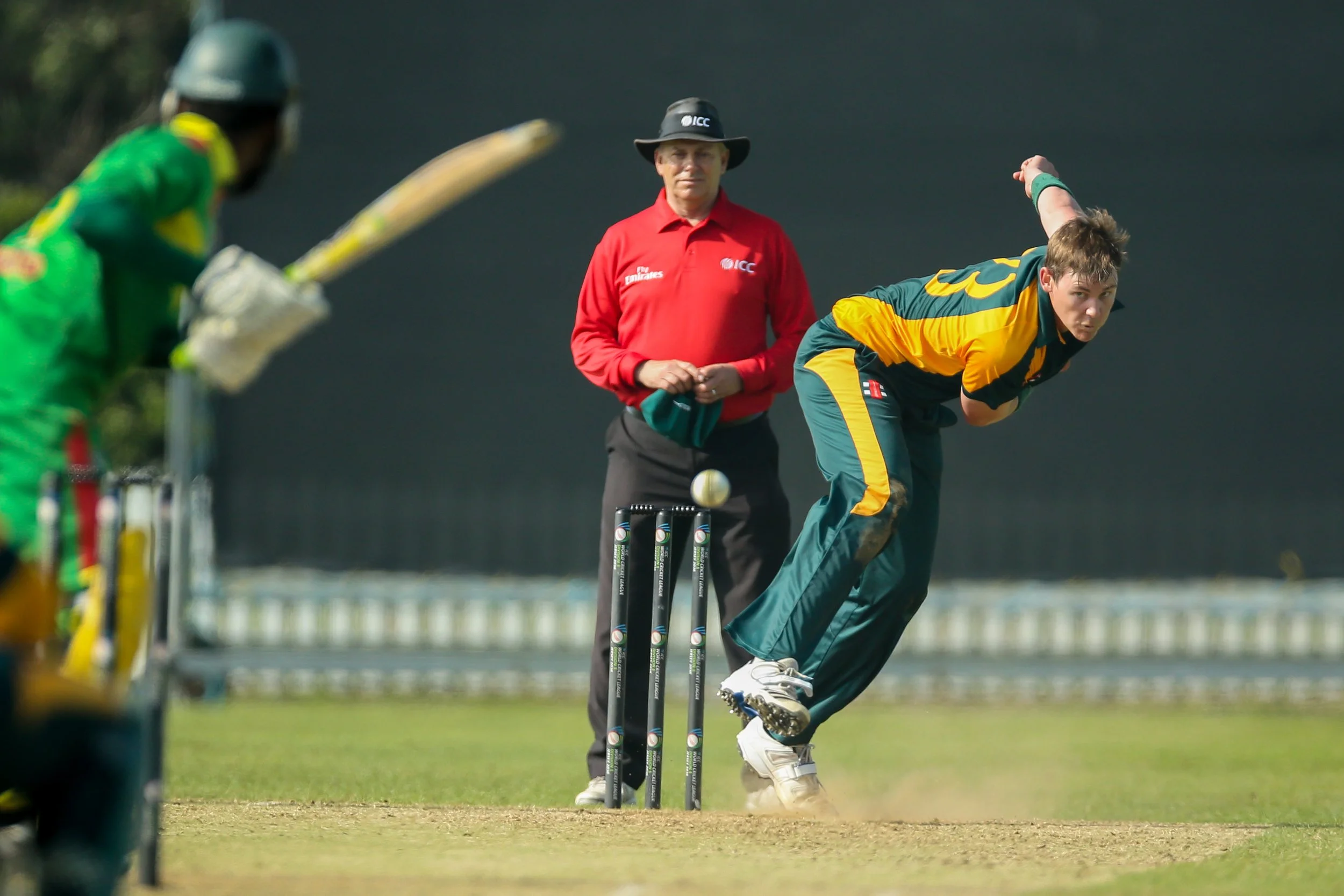 Luke Nussbaumer bowling Guernsey v Vanuatu Play Off 2016-9527.jpg
